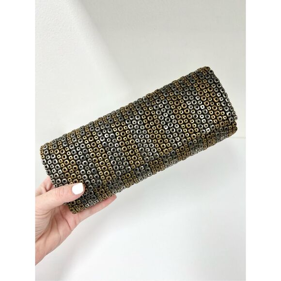 Deepa Gurnani Handbags - Deepa Gurnani Grommet Clutch Metallic